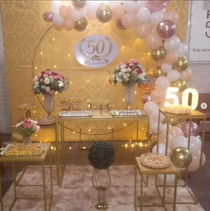 decoração festa 50 anos feminina simples