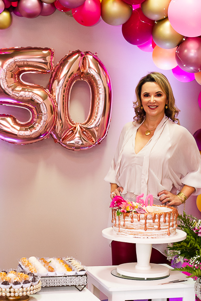 decoração festa 50 anos feminina simples