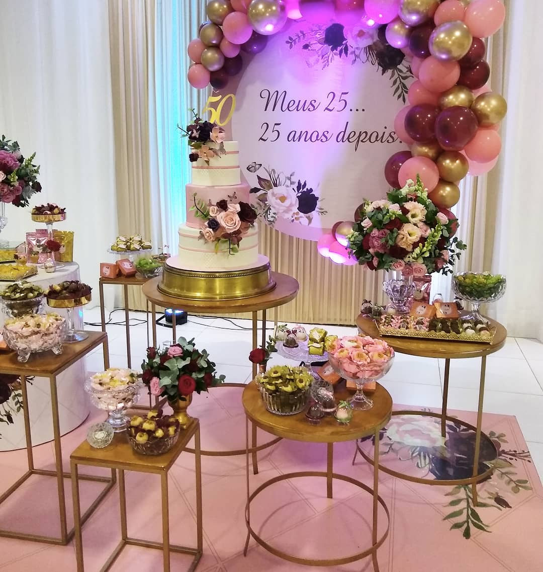 decoração festa 50 anos feminina simples