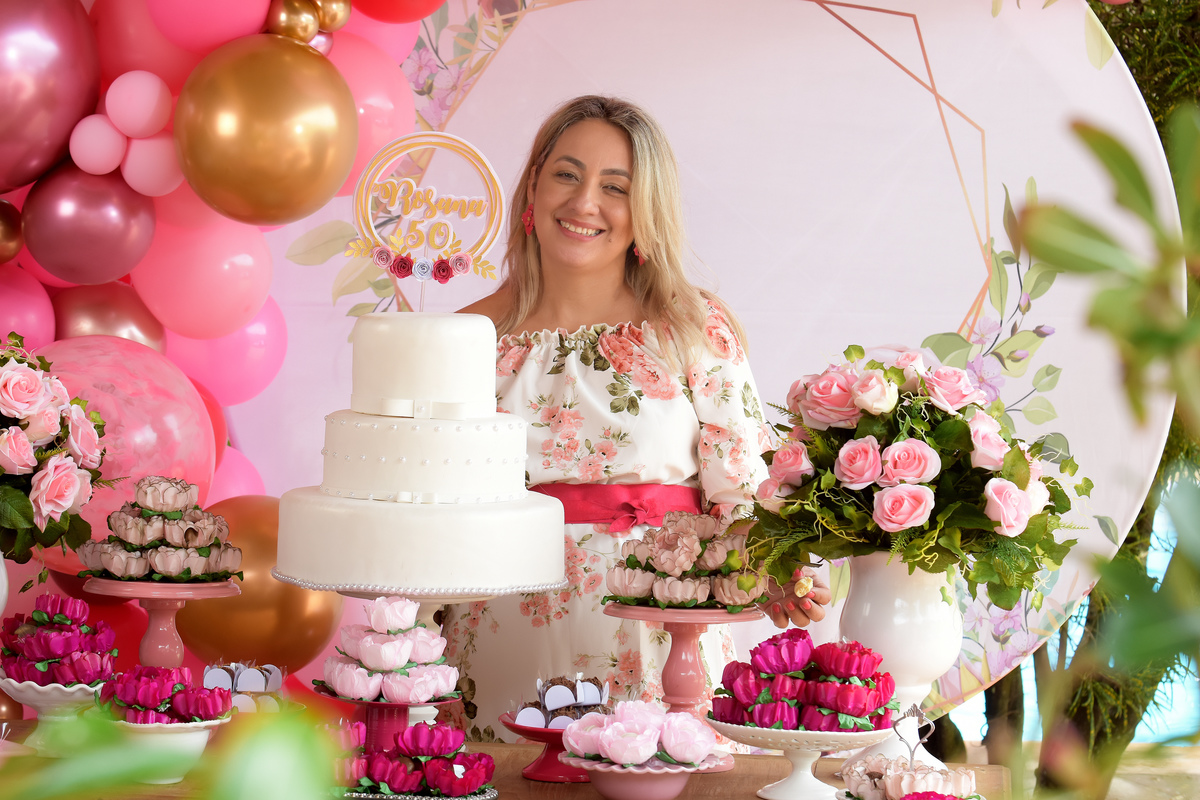 decoração festa 50 anos feminina simples