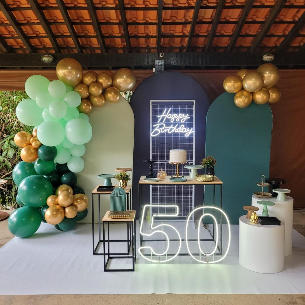 decoração festa 50 anos feminina simples