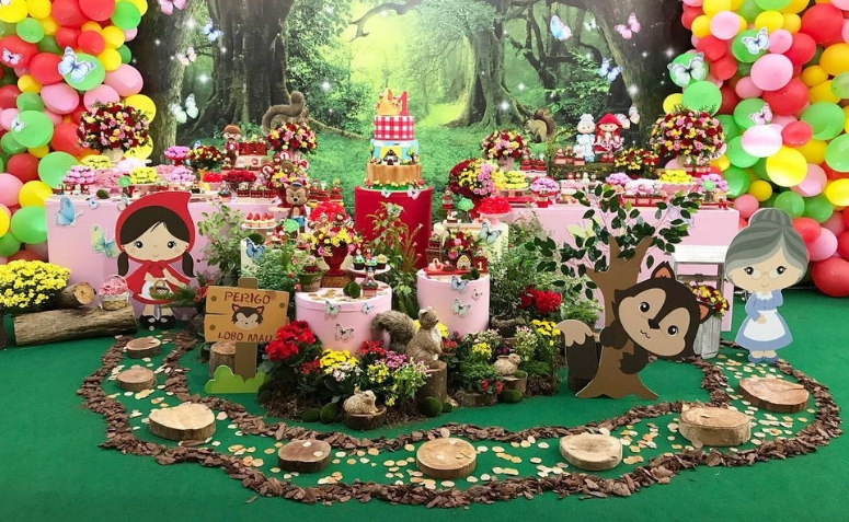 como fazer painel de festa bosque encantado