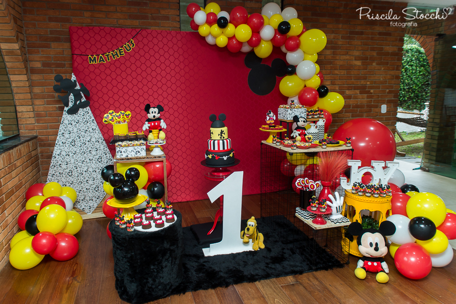 ideias criativas decoração festa 1 ano mickey
