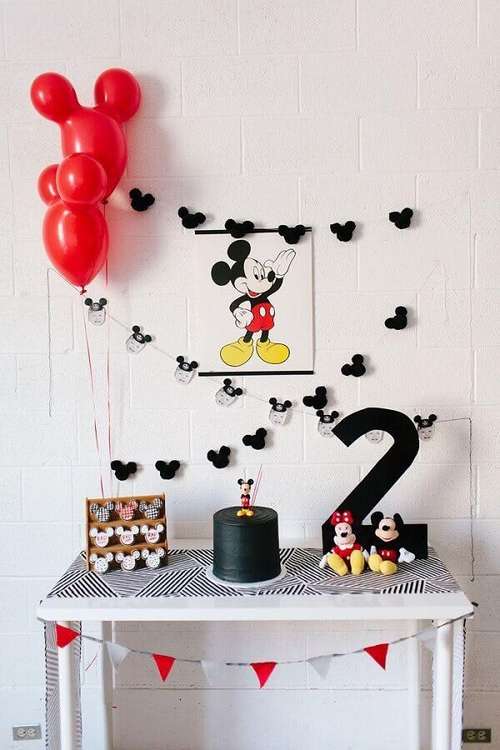 painel redondo e trio cilindros mickey 1 ano