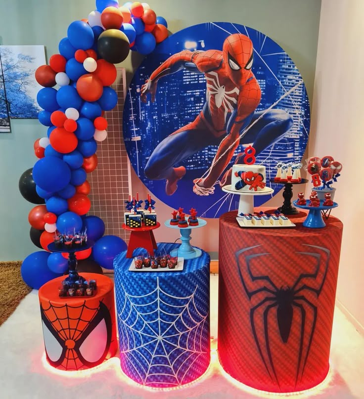 decoração festa do homem aranha