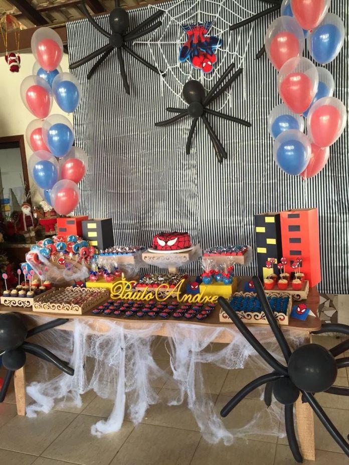 ideias criativas decoração festa homem aranha simples