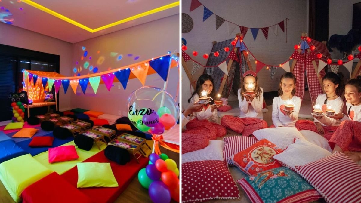 decoração festa do pijama