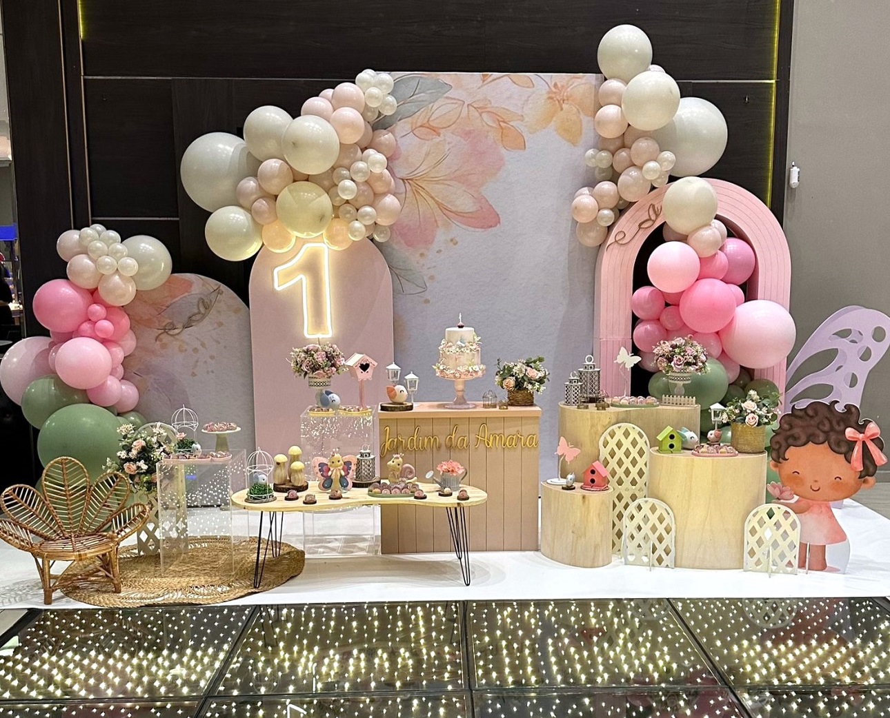 centro de mesa borboletas festa jardim encantado