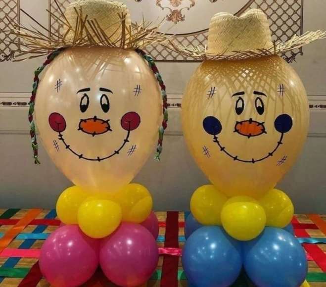 ideias de decoração com balões para festa junina