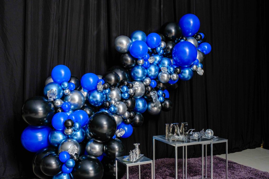 decoração festa masculina simples azul