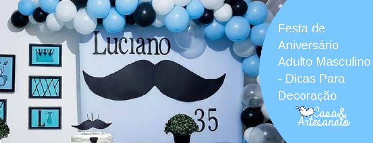 decoração festa masculina simples azul