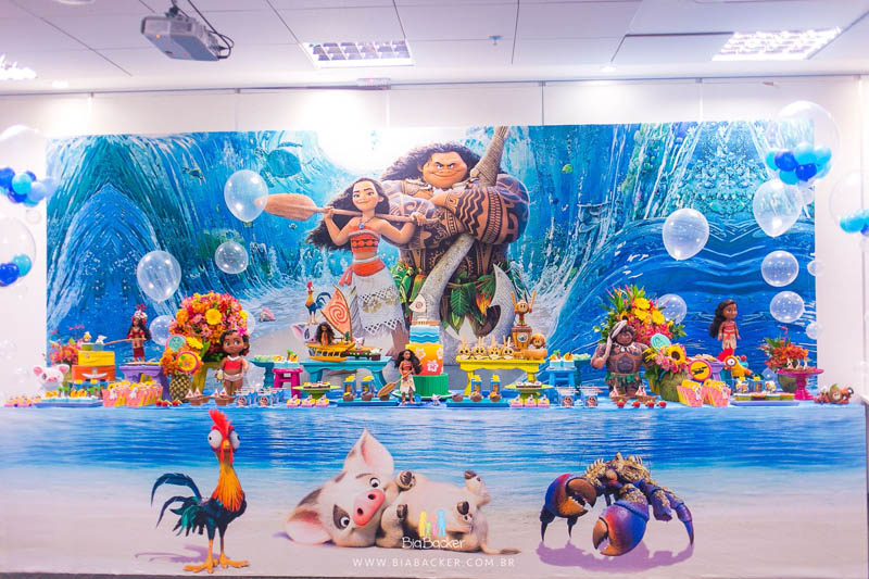 decoração festa moana