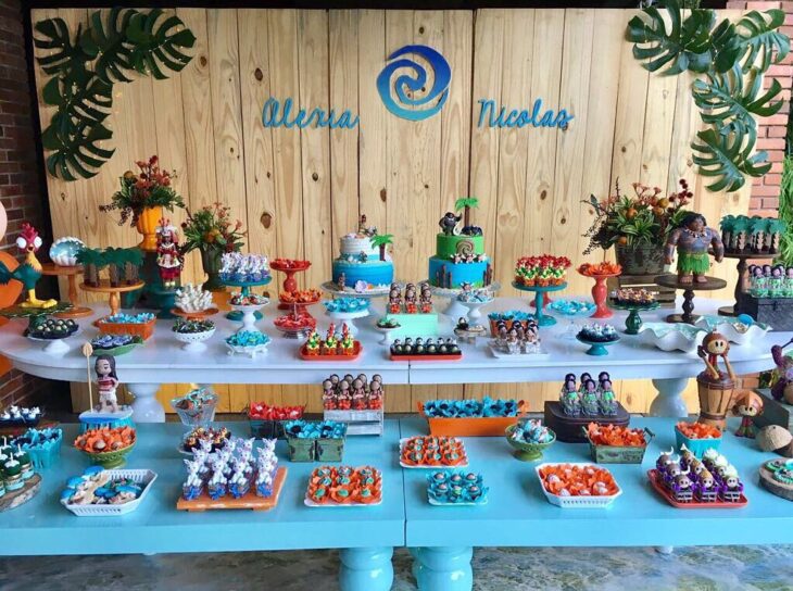 decoração festa moana