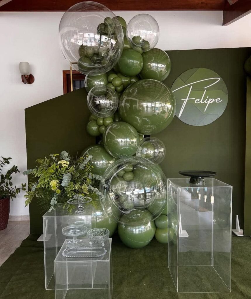 decoração festa verde