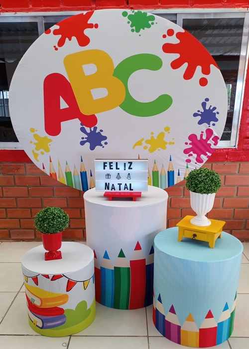 como fazer painel formatura abc simples