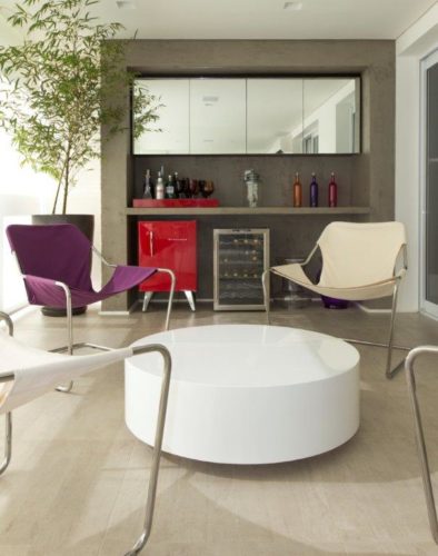 decoração frigobar na sala