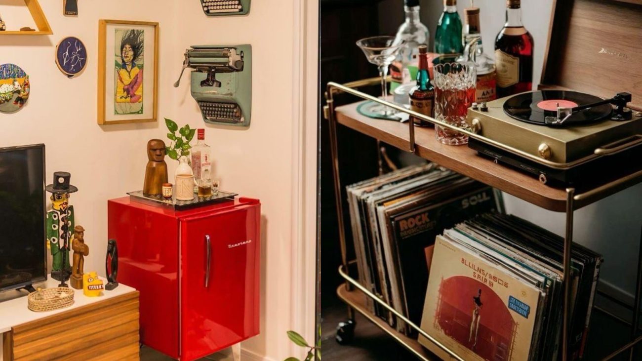 decoração frigobar na sala