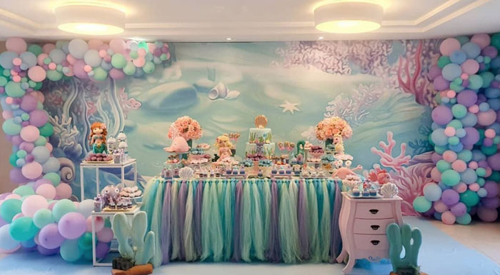 decoração fundo do mar menina luxo