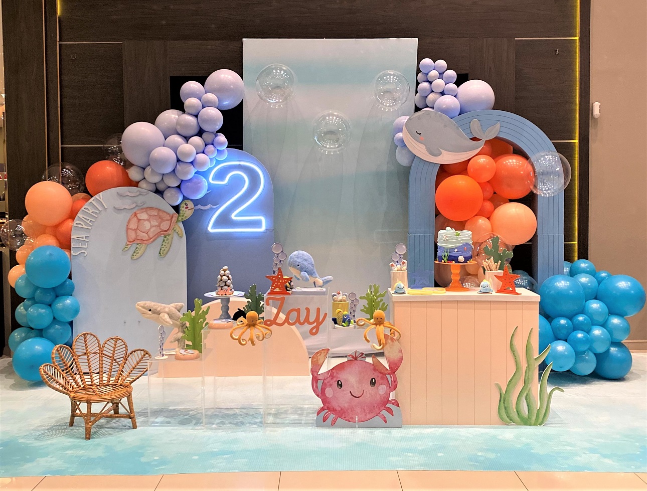 decoração fundo do mar simples