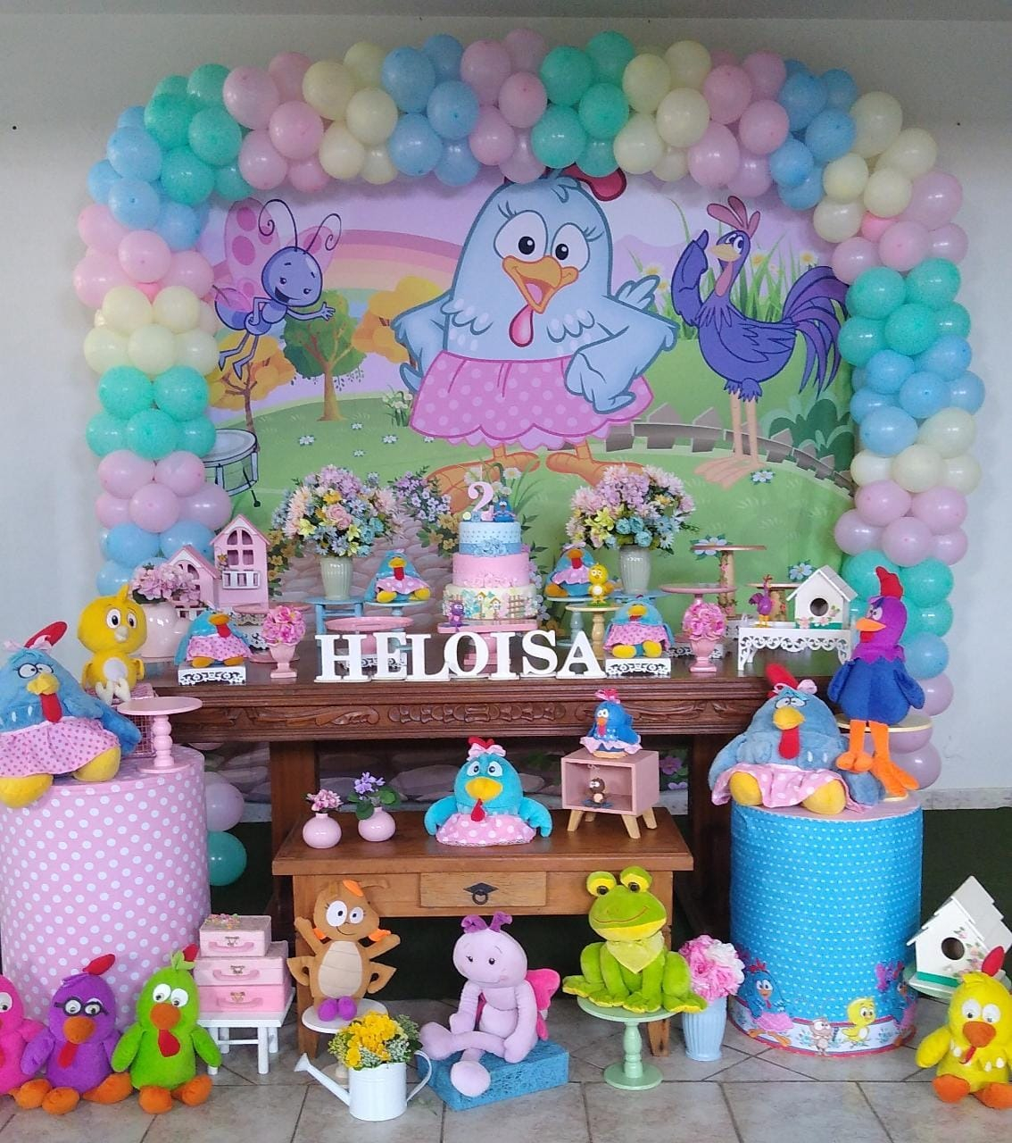 decoração galinha pintadinha rosa