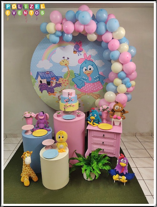 decoração galinha pintadinha rosa