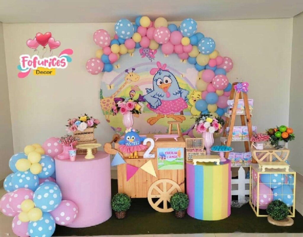 decoração galinha pintadinha rosa