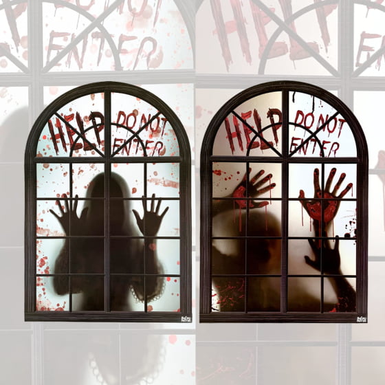 adesivo ou projeção digital halloween janela qual melhor