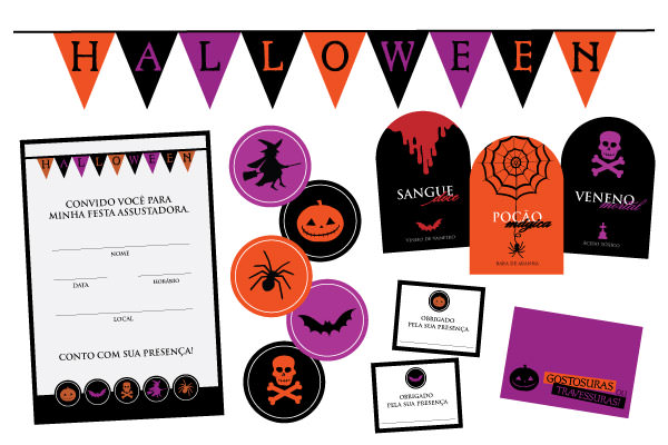 decoração halloween para imprimir