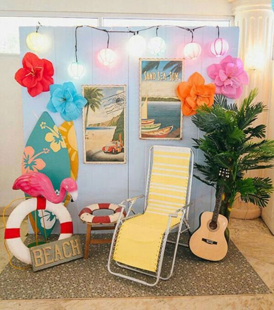 decoração havaiana simples