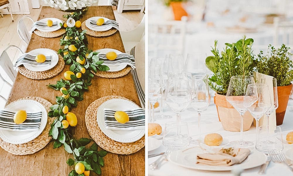 decoração jantar italiano