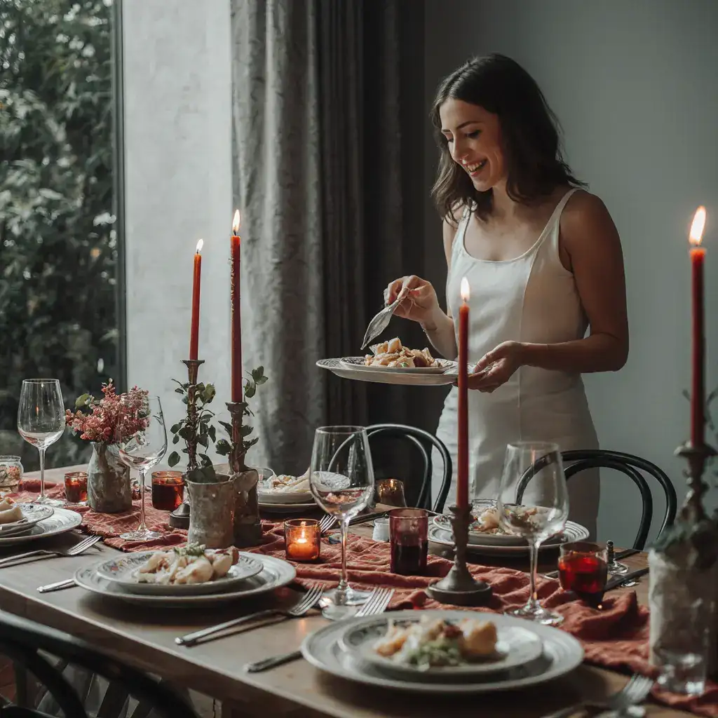 ideias criativas decoração jantar italiano