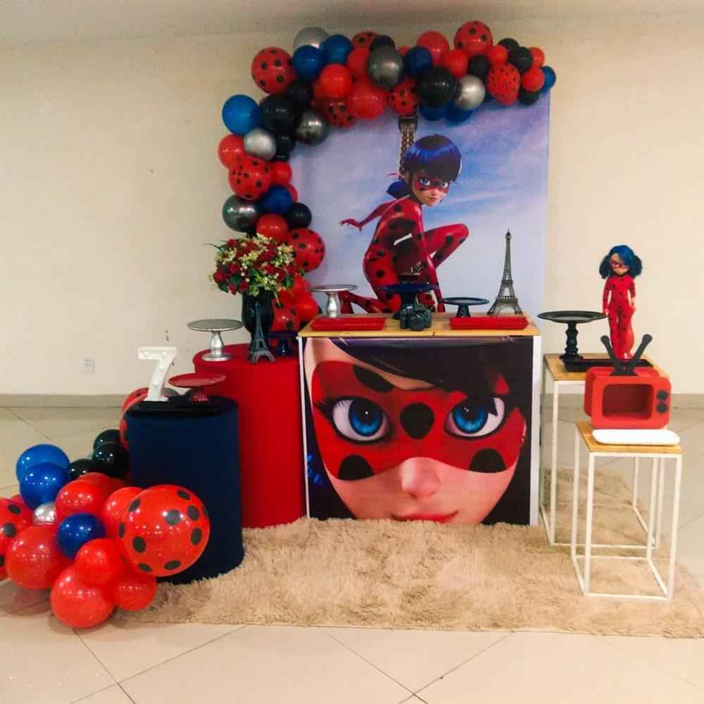 decoração ladybug painel redondo