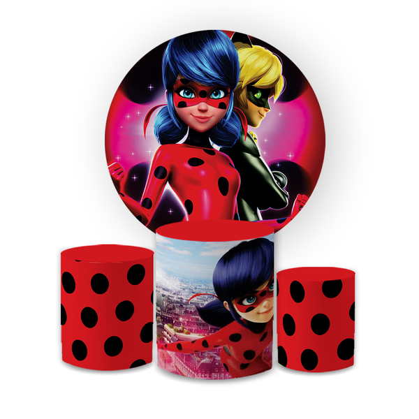 ideias decoração festa ladybug painel redondo