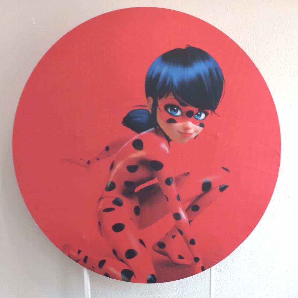 painel redondo ladybug sublimado ou tnt