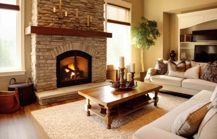 decoração lareira sala