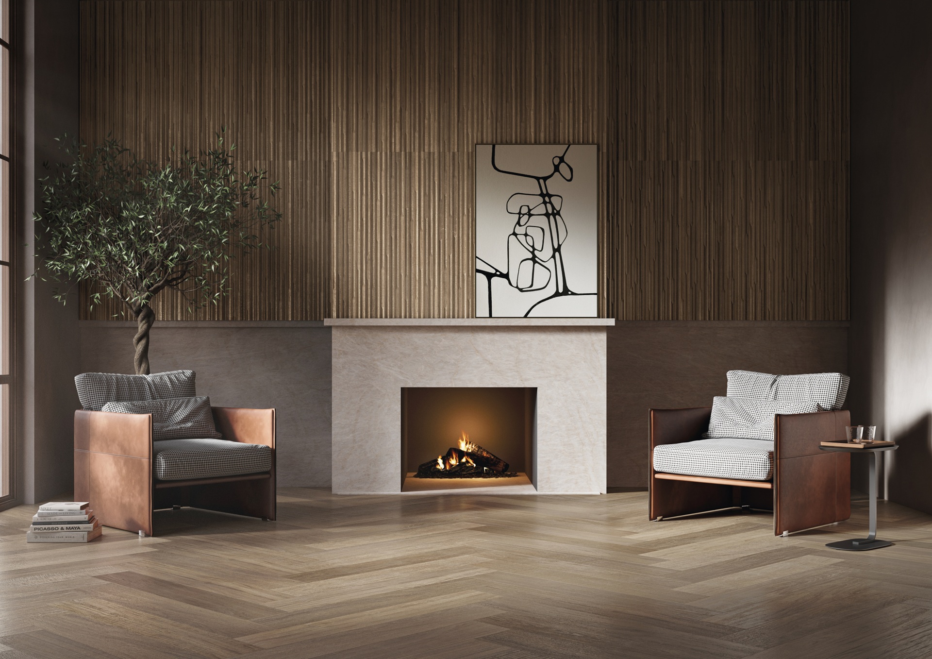 decoração lareira sala