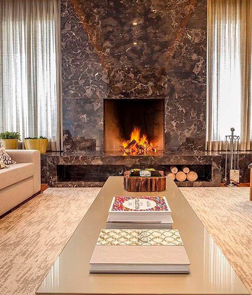 lareira a gás ou lenha qual melhor para sala decorada