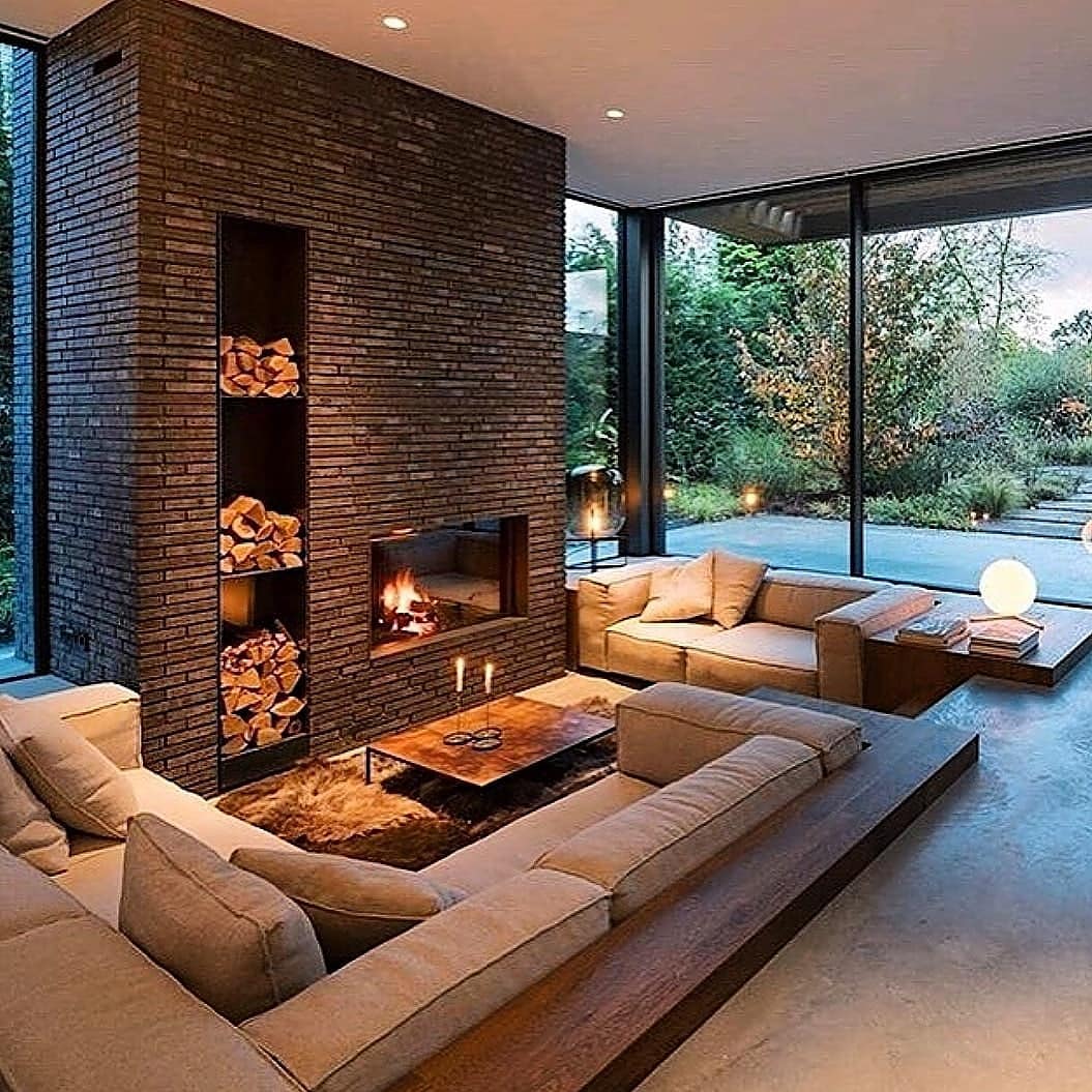 ideias criativas decoração lareira sala