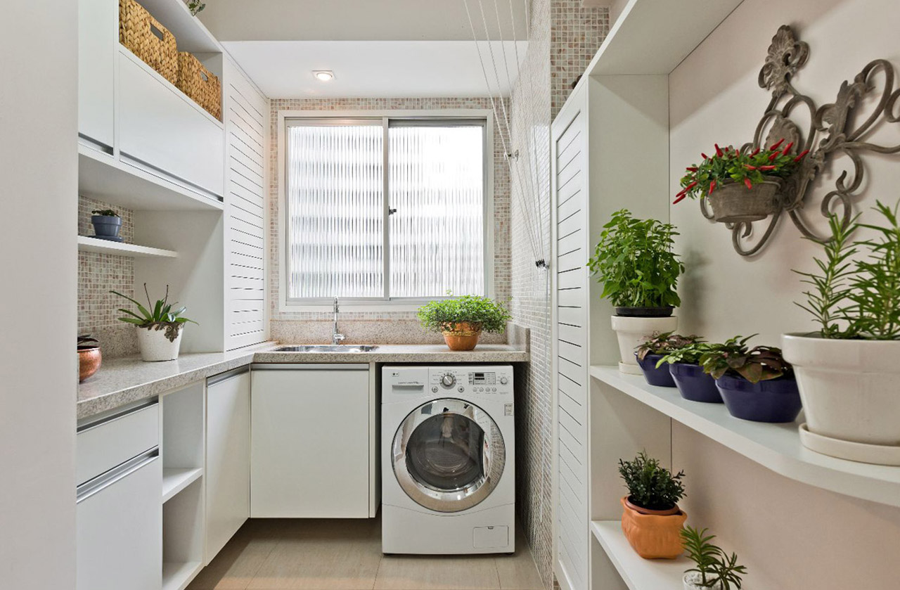 decoração lavanderia de apartamento