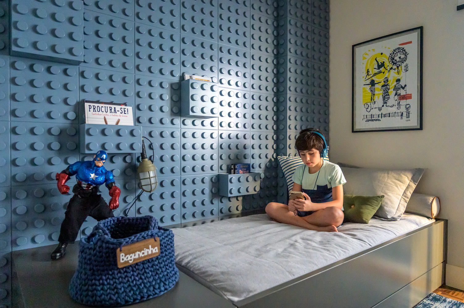 ideias criativas decoração quarto lego infantil