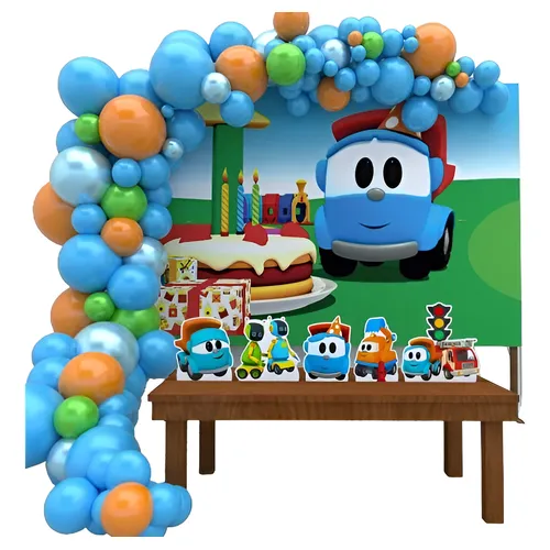 Decoração Econômica para Festa Infantil com Léo, o Caminhão