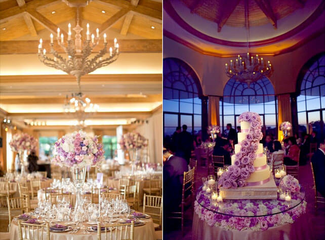 decoração lilás e roxo