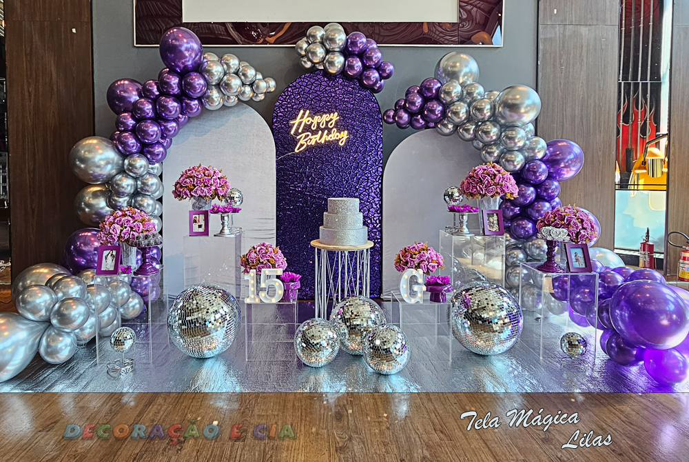 decoração lilas simples