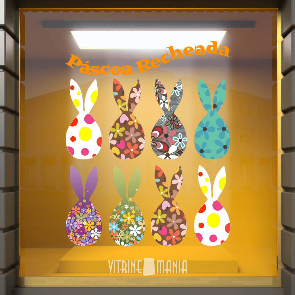 adesivos vitrine páscoa coelho gigante