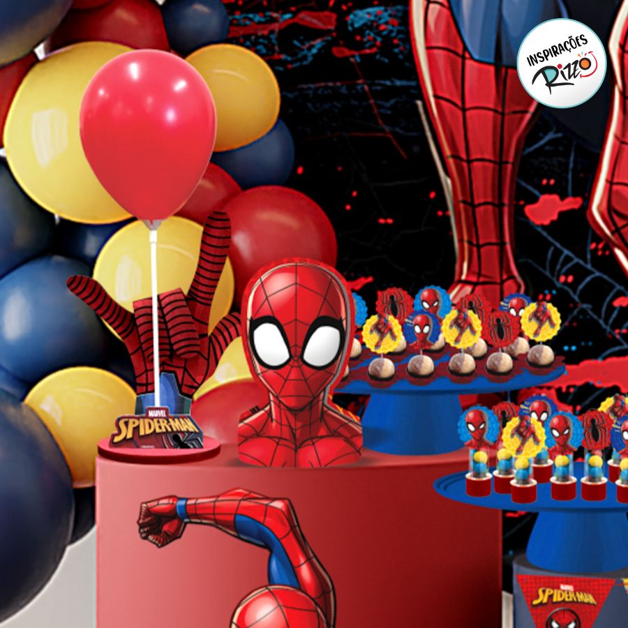 decoração mesa aniversário homem aranha