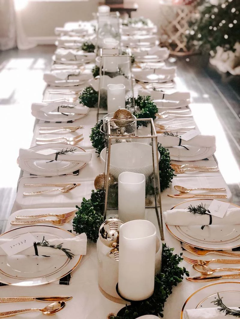 decoração mesa ano novo