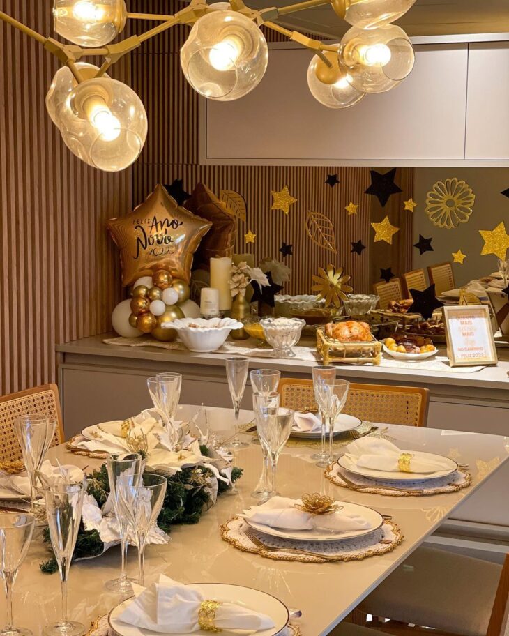 decoração mesa ano novo
