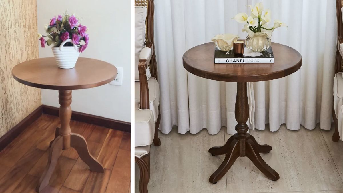 decoração mesa de canto para sala