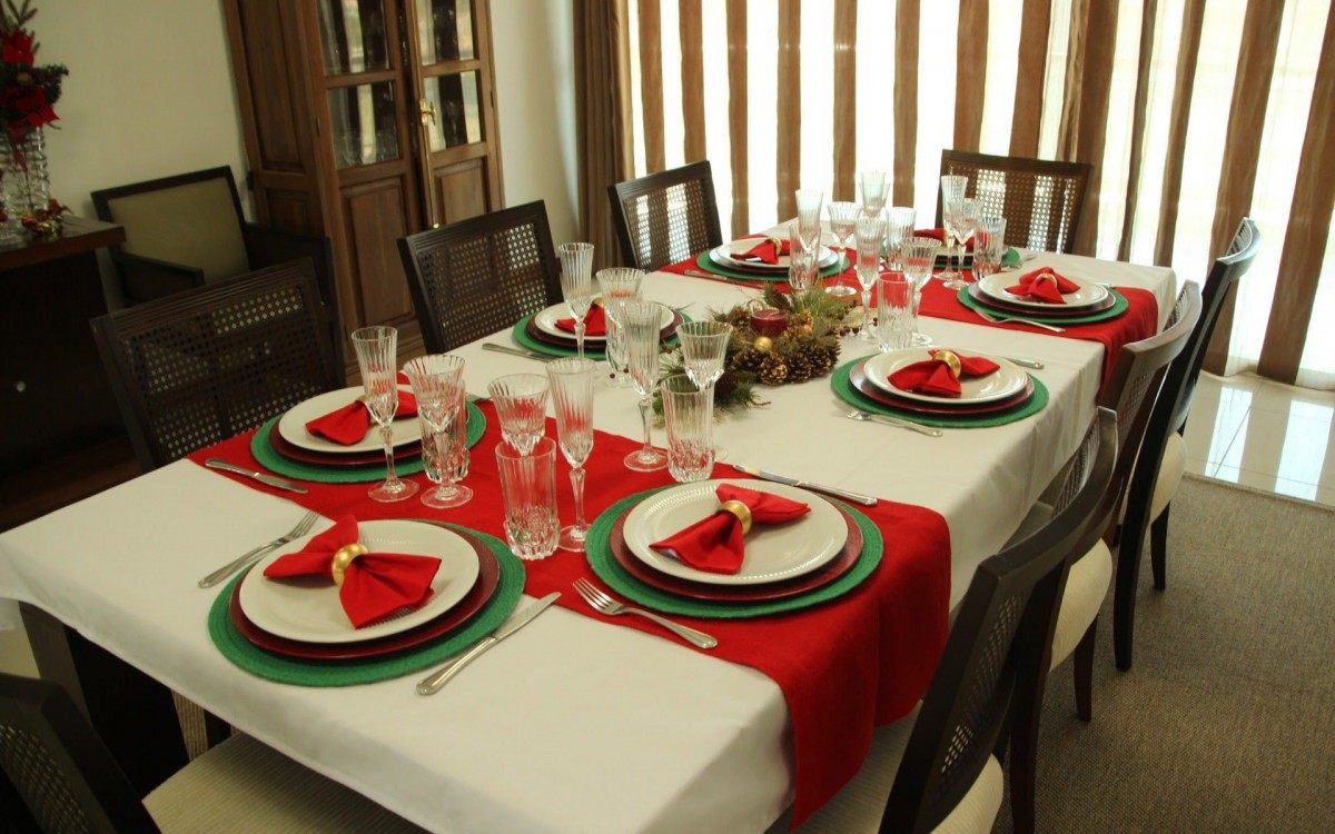 decoração mesa de natal