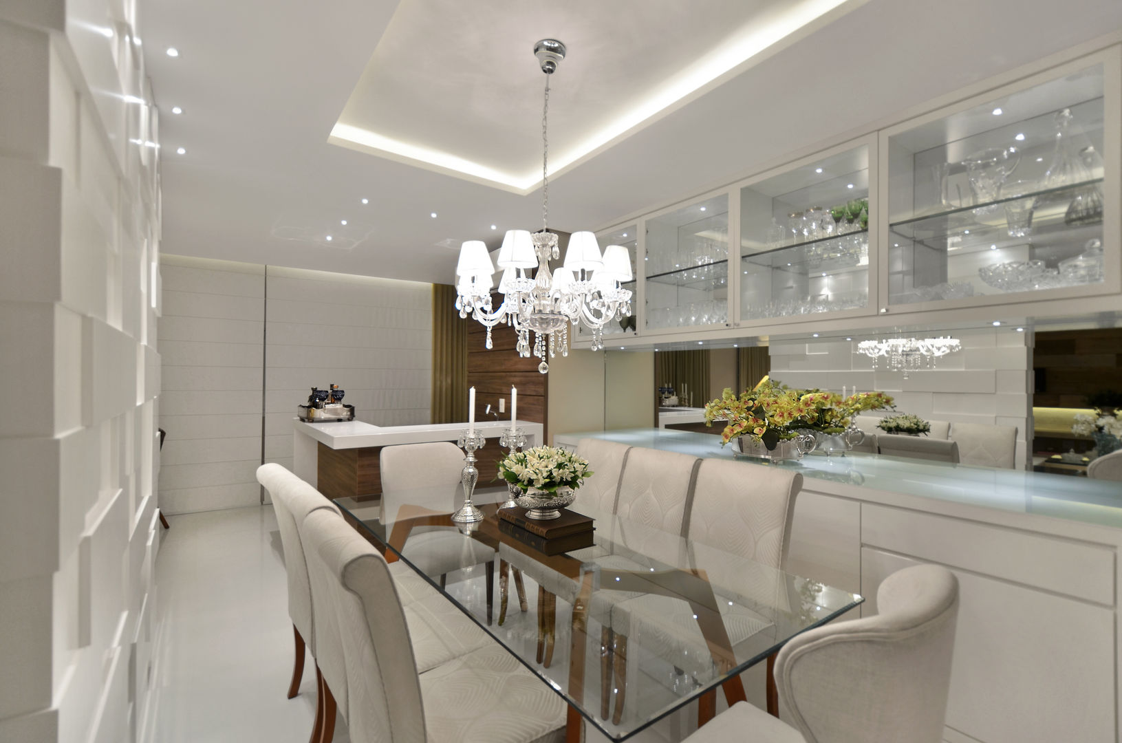 ideias de centro de mesa de vidro para sala de jantar